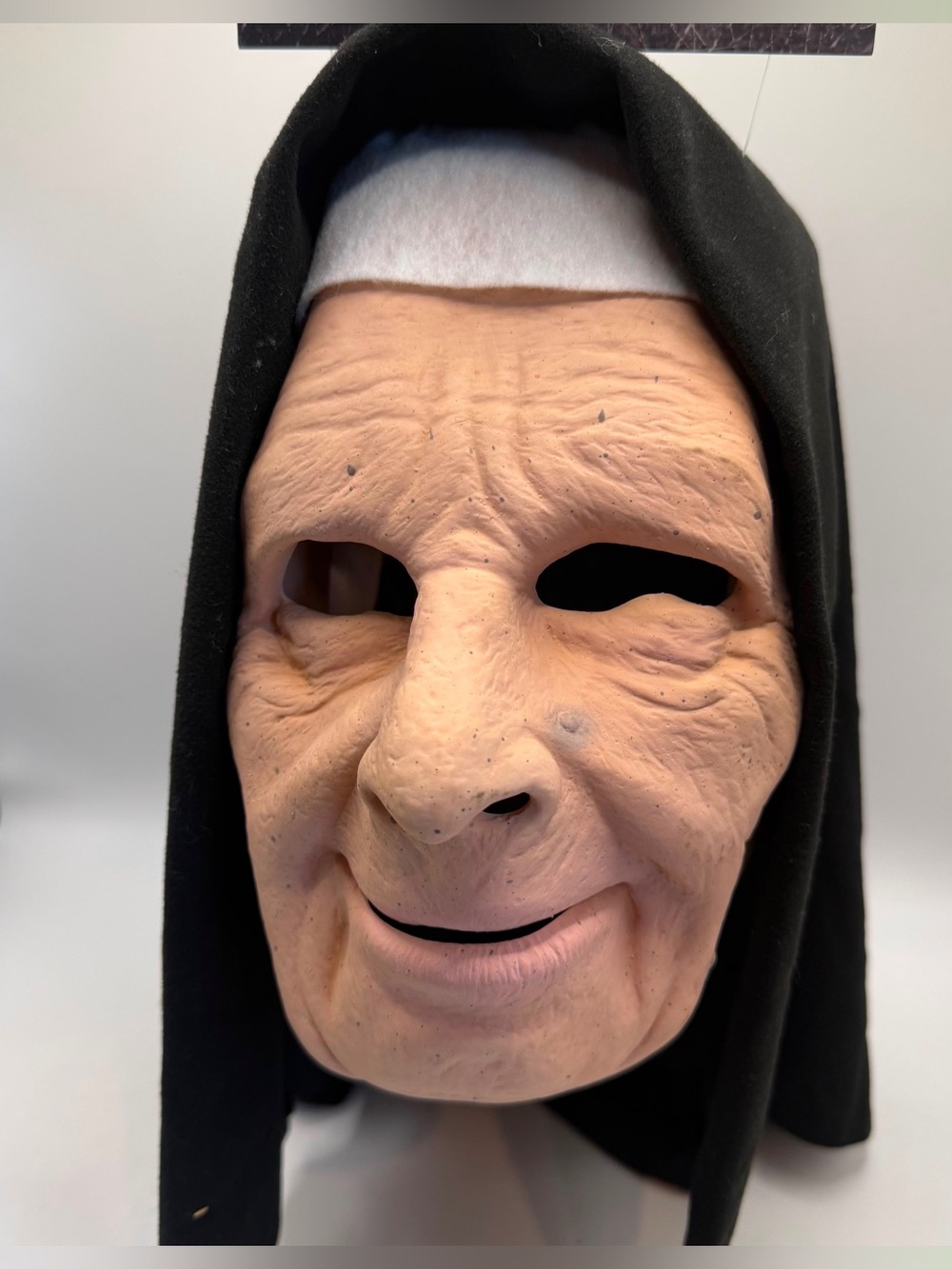 Spirit Halloween Nun For You Latex Mask Hood Adult Scary Costume NEW